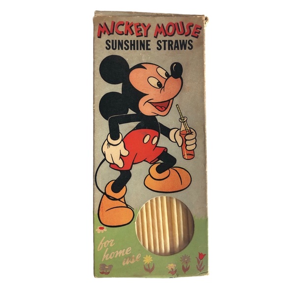 Walt Disney - 1950’s Vintage Mickey Mouse Drink Sunshine Straws (Only 53 Straws) - Picture 1 of 10